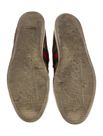 Gucci Web Accent Embossed Leather Sneakers