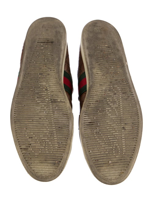 Gucci Web Accent Embossed Leather Sneakers