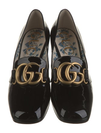 Gucci Double G Logo Patent Leather Pumps