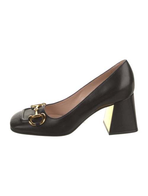 Gucci Horsebit Accent Leather Pumps