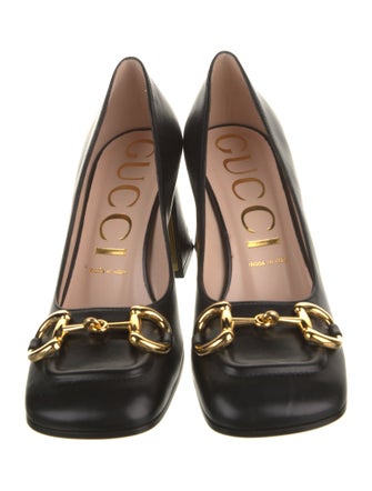 Gucci Horsebit Accent Leather Pumps
