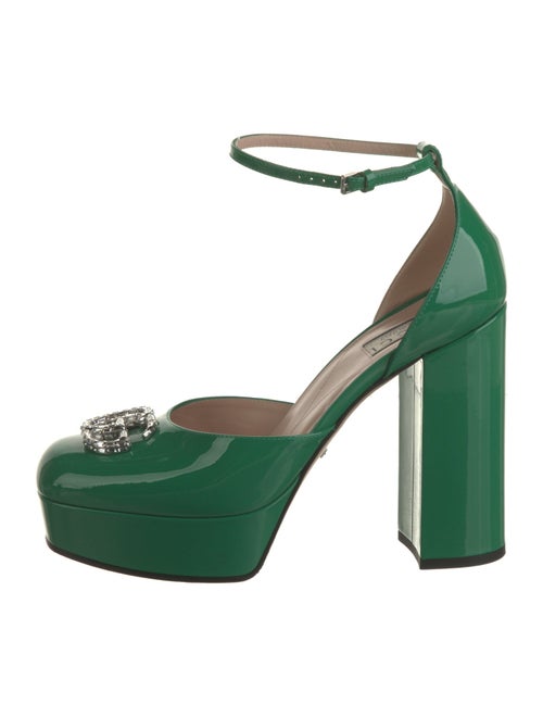 Gucci Double G Logo Patent Leather D'Orsay Pumps
