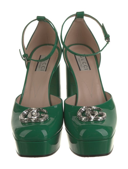 Gucci Double G Logo Patent Leather D'Orsay Pumps