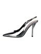 Gucci Patent Leather Chain-Link Accents Slingback Pumps
