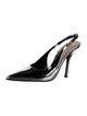 Gucci Patent Leather Chain-Link Accents Slingback Pumps