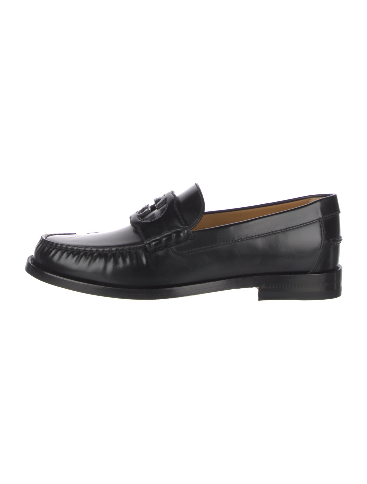 Gucci Interlocking G Logo Leather Dress Loafers