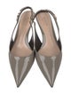 Gucci Patent Leather Chain-Link Accents Slingback Pumps