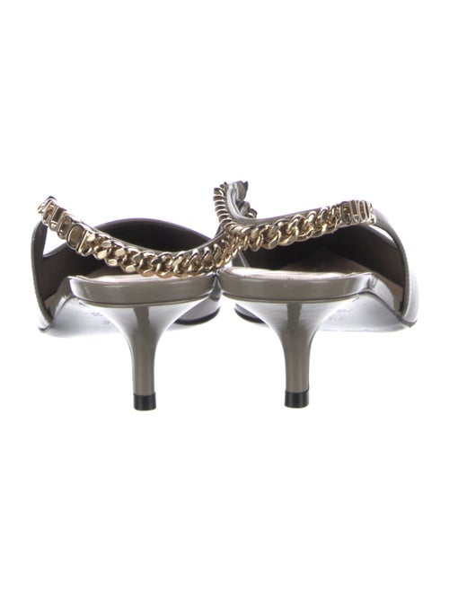 Gucci Patent Leather Chain-Link Accents Slingback Pumps