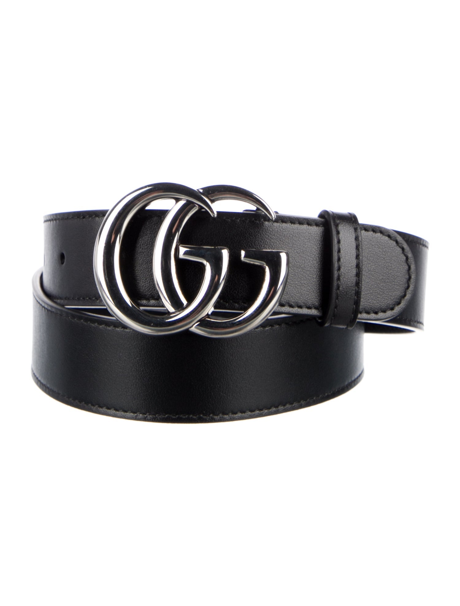 Gucci Double G Logo Leather Belt