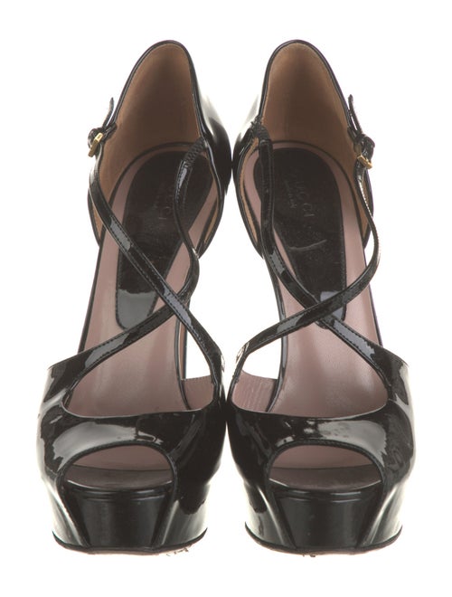 Gucci Patent Leather T-Strap Pumps