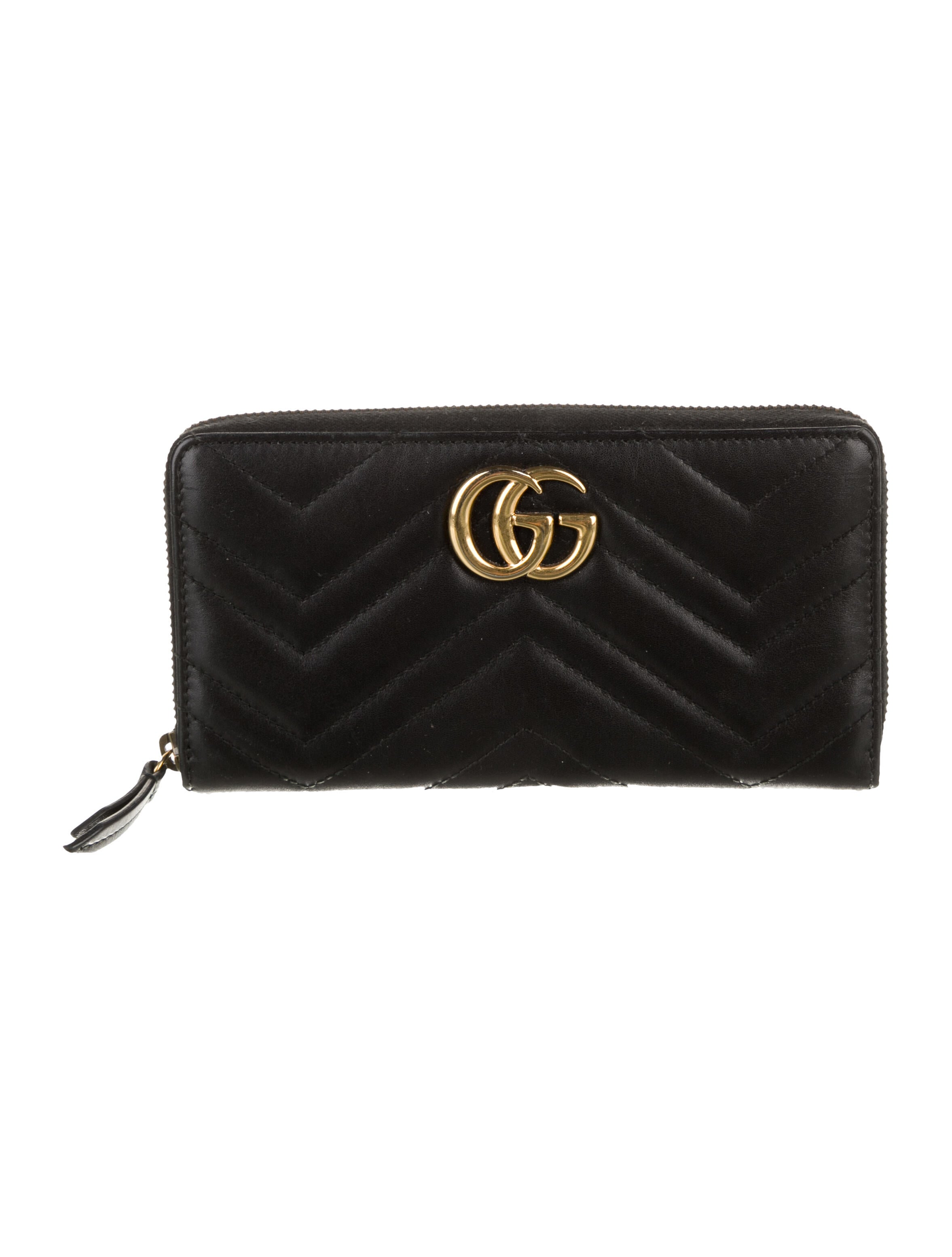 Gucci GG Marmont Zip Wallet Leather Continental Wallet