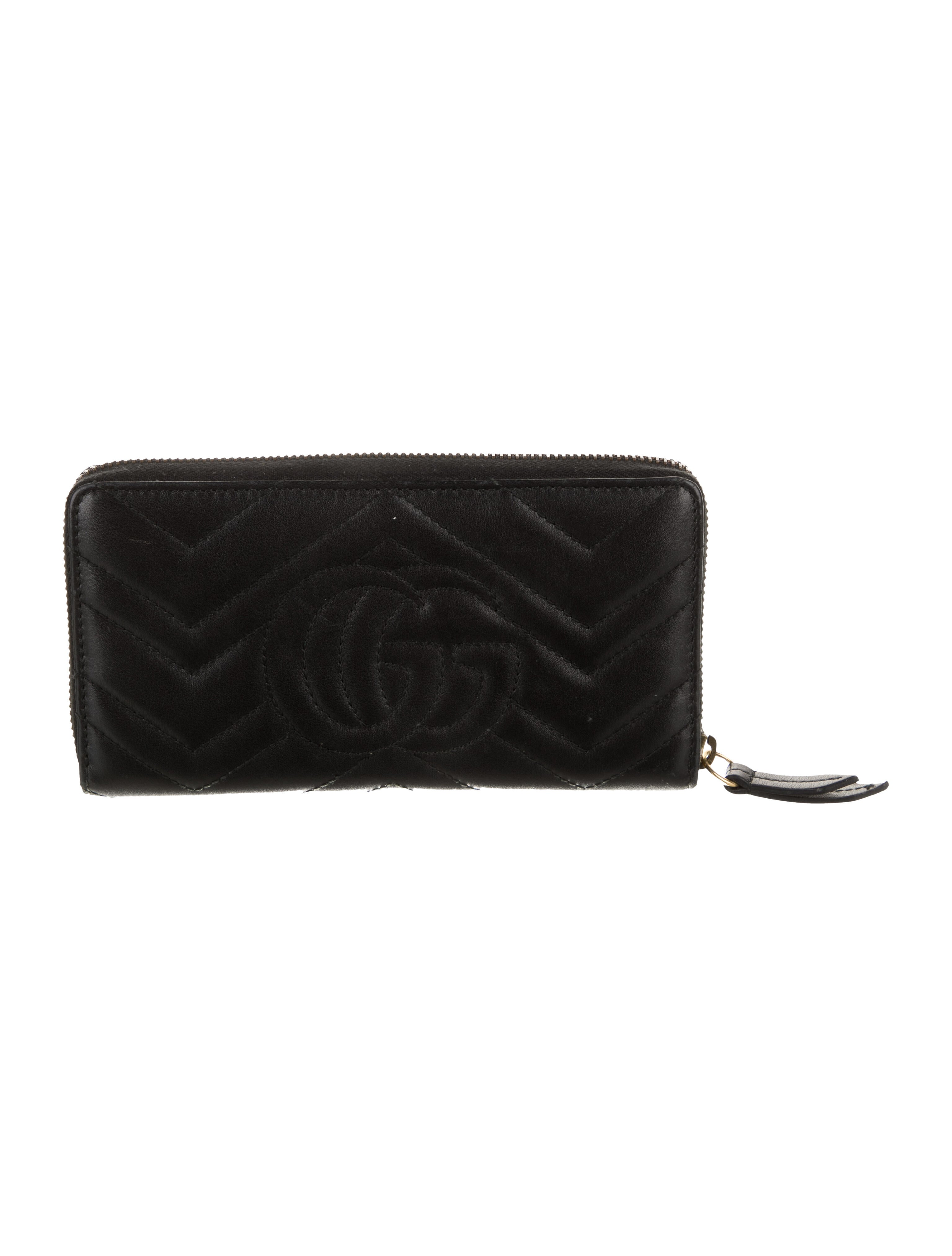 Gucci GG Marmont Zip Wallet Leather Continental Wallet