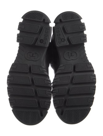 Gucci Leather Trim Embellishment Lace-Up Boots