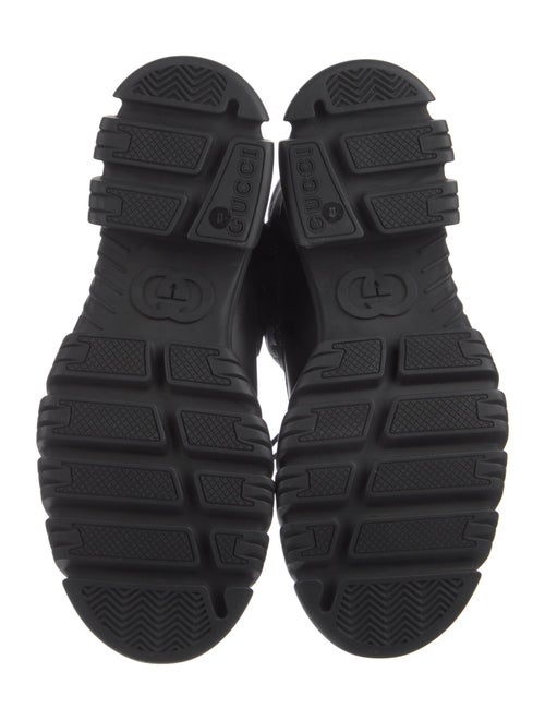 Gucci Leather Trim Embellishment Lace-Up Boots
