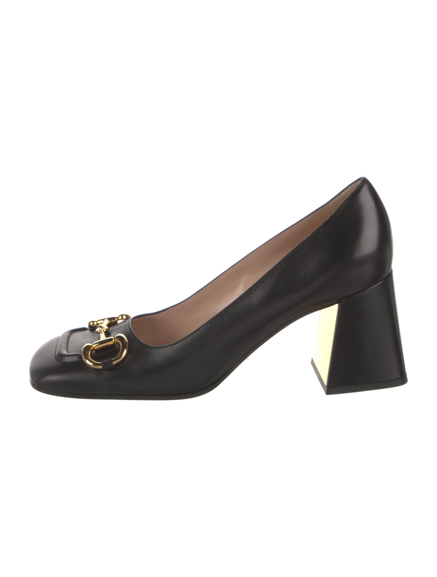 Gucci Horsebit Accent Leather Pumps