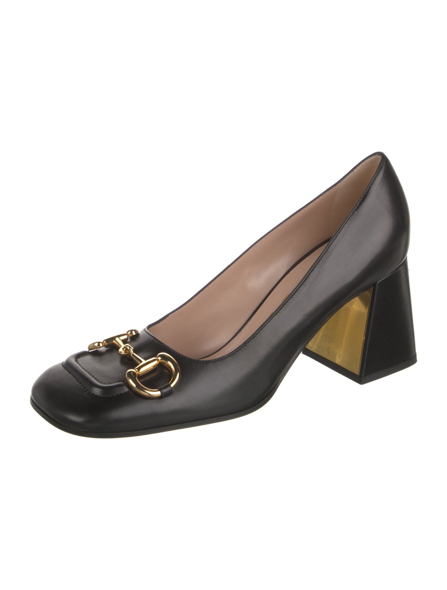Gucci Horsebit Accent Leather Pumps