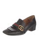 Gucci Web Accent Leather Loafers