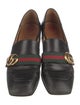 Gucci Web Accent Leather Loafers
