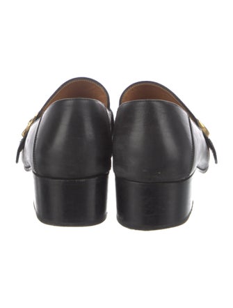 Gucci Web Accent Leather Loafers