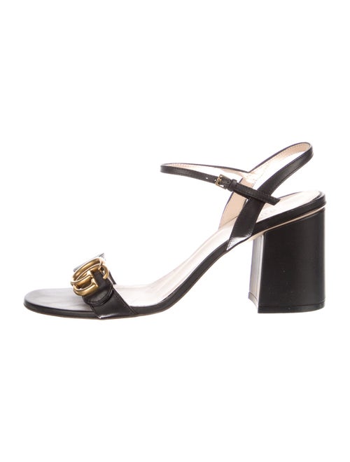 Gucci Double G Logo Leather Sandals