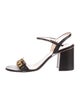 Gucci Double G Logo Leather Sandals