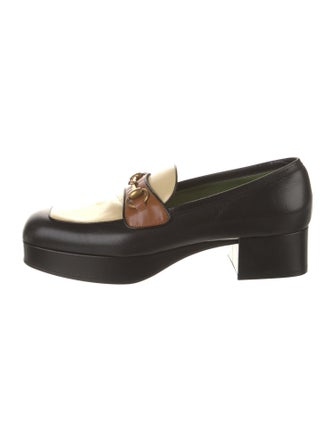 Gucci Horsebit Accent Leather Pumps