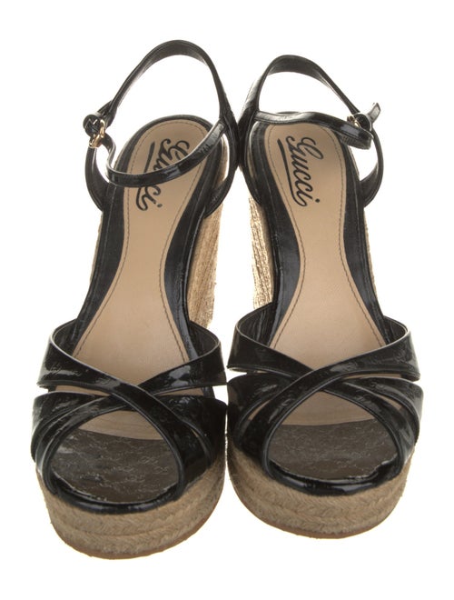 Gucci Microguccissima Pattern Patent Leather Espadrilles