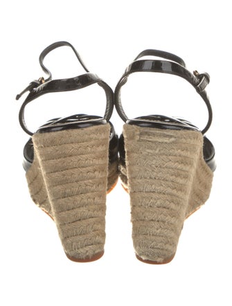 Gucci Microguccissima Pattern Patent Leather Espadrilles