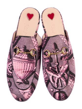 Gucci Horsebit Accent Satin Mules