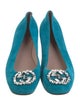 Gucci Double G Logo Suede Ballet Flats