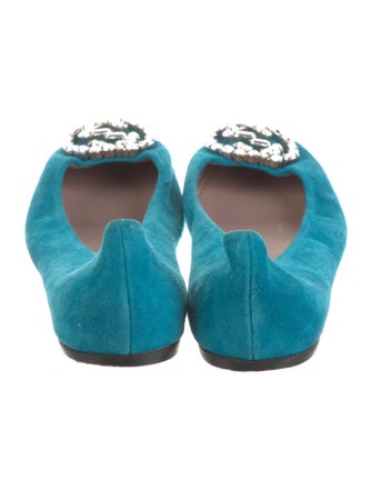 Gucci Double G Logo Suede Ballet Flats