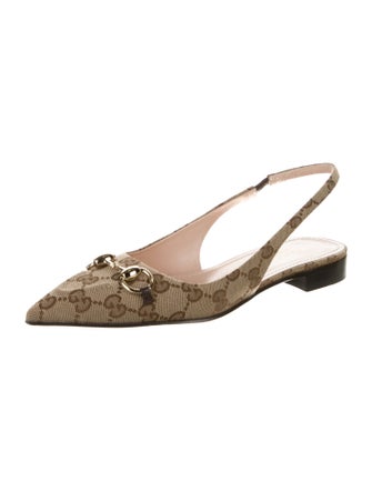 Gucci GG Canvas Canvas Slingback Flats