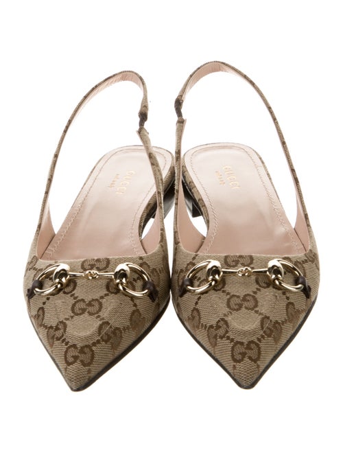 Gucci GG Canvas Canvas Slingback Flats