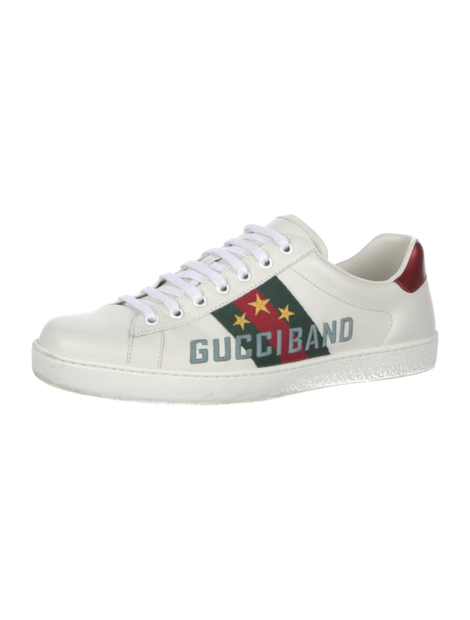 Gucci Web Accent Leather Sneakers