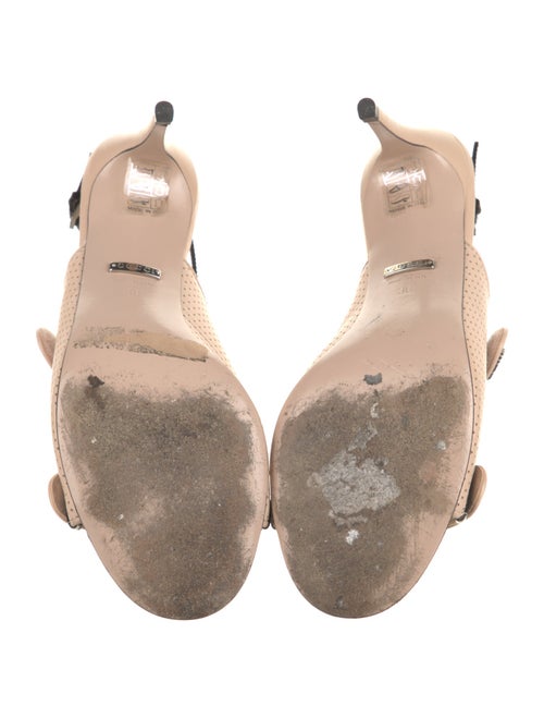 Gucci Double G Logo Leather Slingback Sandals