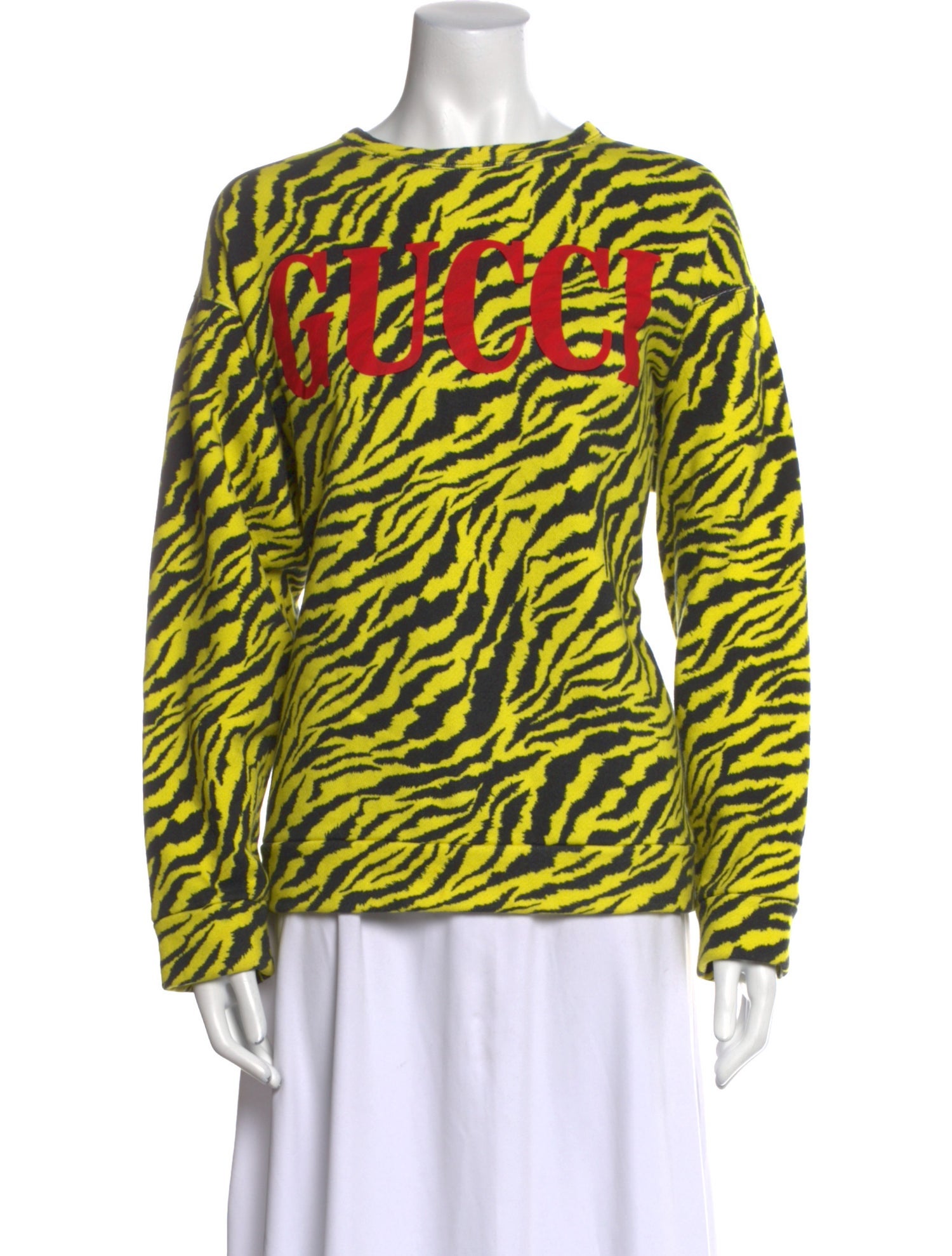 Gucci Animal Print Bateau Neckline Sweatshirt