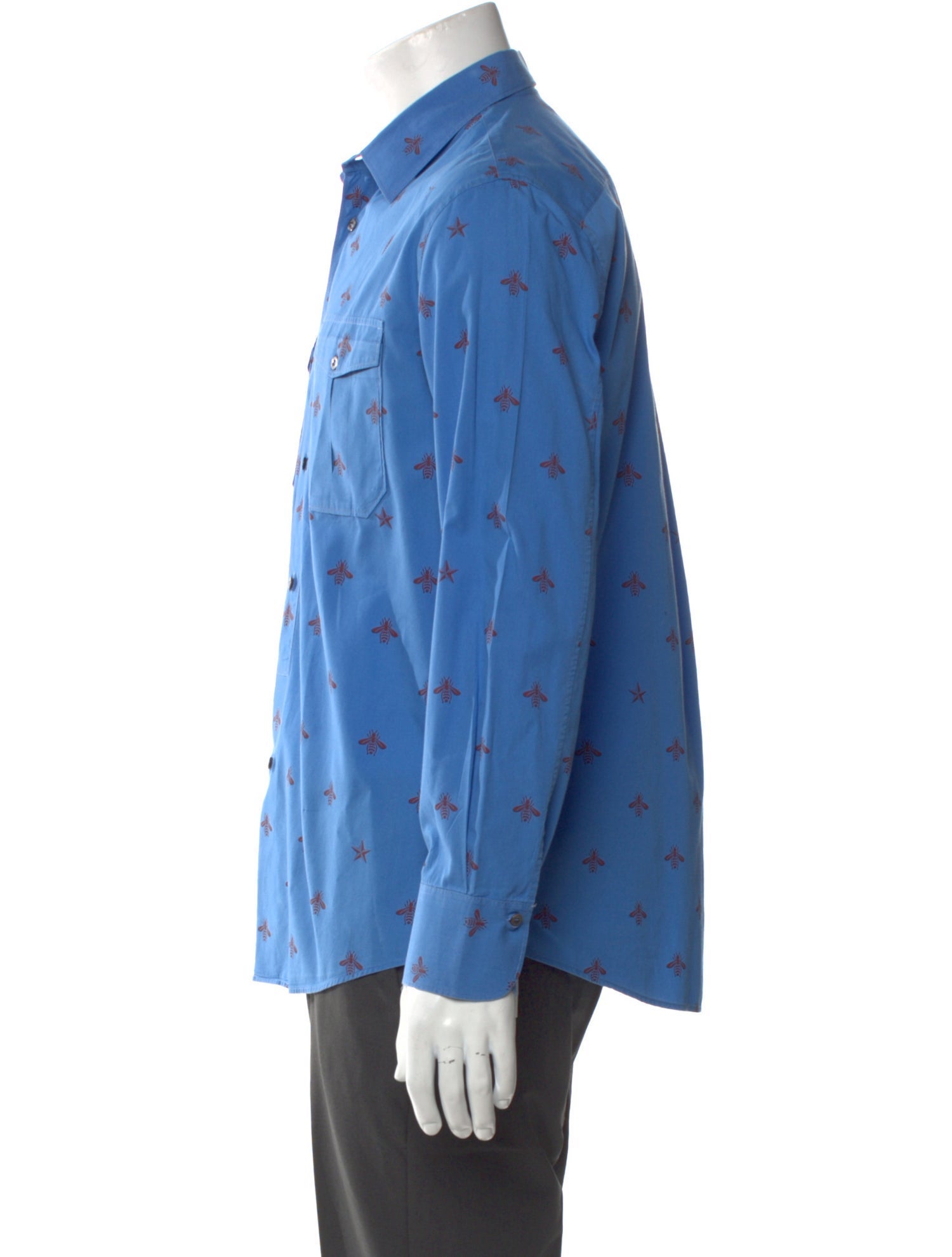 Gucci 2016 Bee Accent Western Shirt