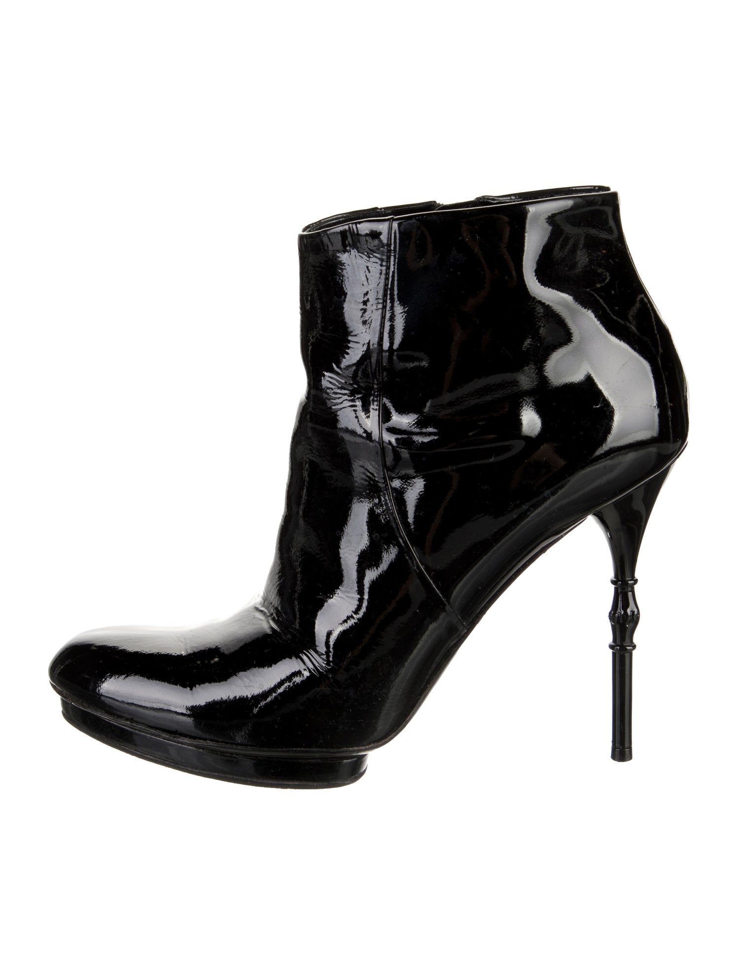 Gucci Bamboo Accent Patent Leather Boots
