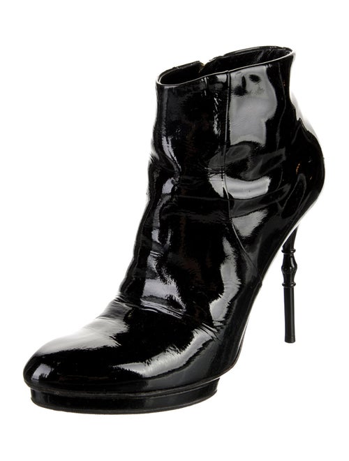 Gucci Bamboo Accent Patent Leather Boots
