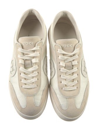 Gucci Leather Embroidered Accent Sneakers