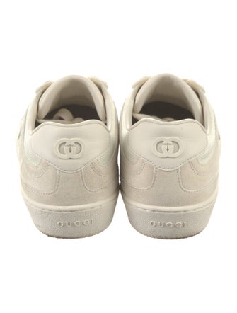 Gucci Leather Embroidered Accent Sneakers
