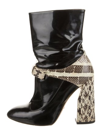 Gucci Patent Leather Animal Print Boots