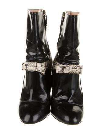 Gucci Patent Leather Animal Print Boots