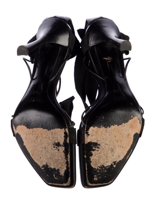 Gucci Leather Grosgrain Trim Gladiator Sandals