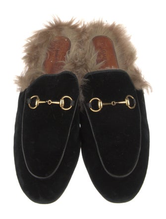 Gucci Horsebit Accent Velvet Mules