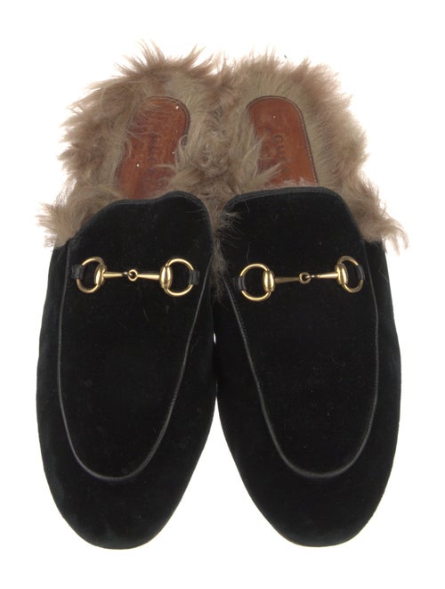 Gucci Horsebit Accent Velvet Mules