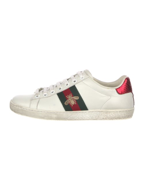 Gucci Web Accent Leather Sneakers