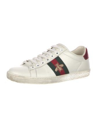 Gucci Web Accent Leather Sneakers