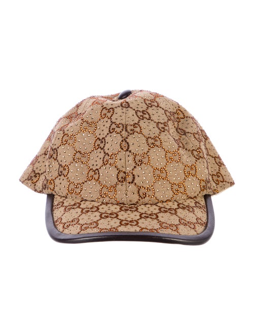 Gucci Canvas Pattern Print Crystal Embellished Baseball Cap