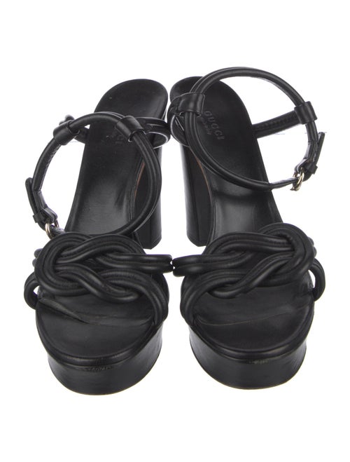 Gucci Double G Logo Leather Sandals